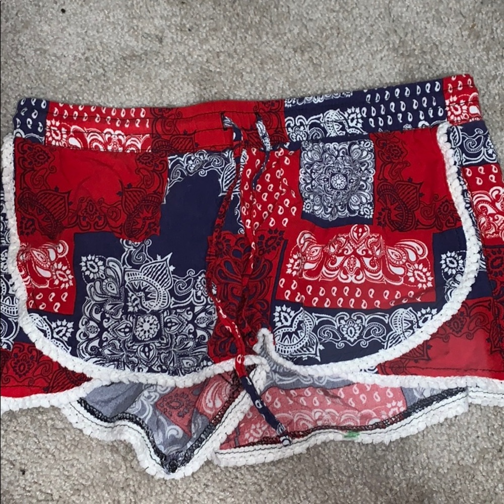 Bandanna print shorts